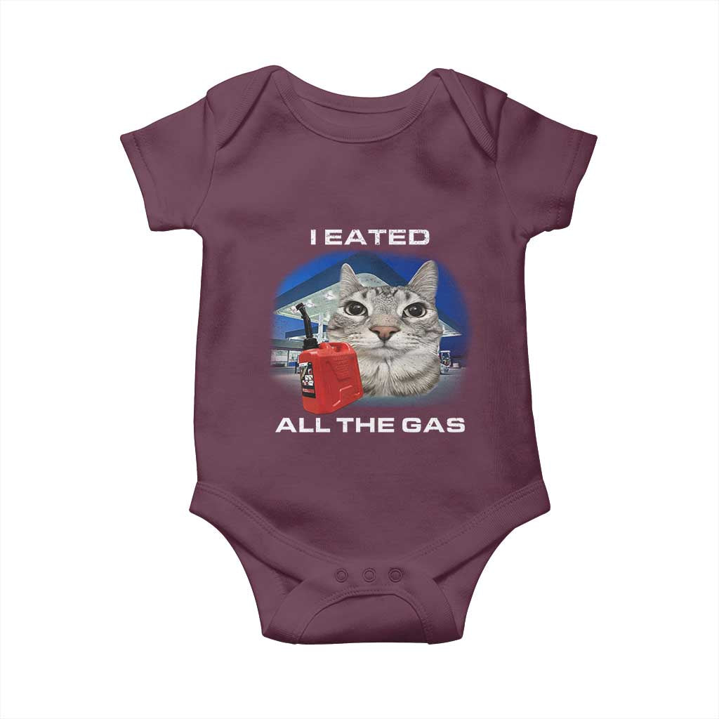 Sarcastic Cat Meme Baby Onesie Funny Retro I Eated All The Gas Gen Z Humor - Wonder Print Shop