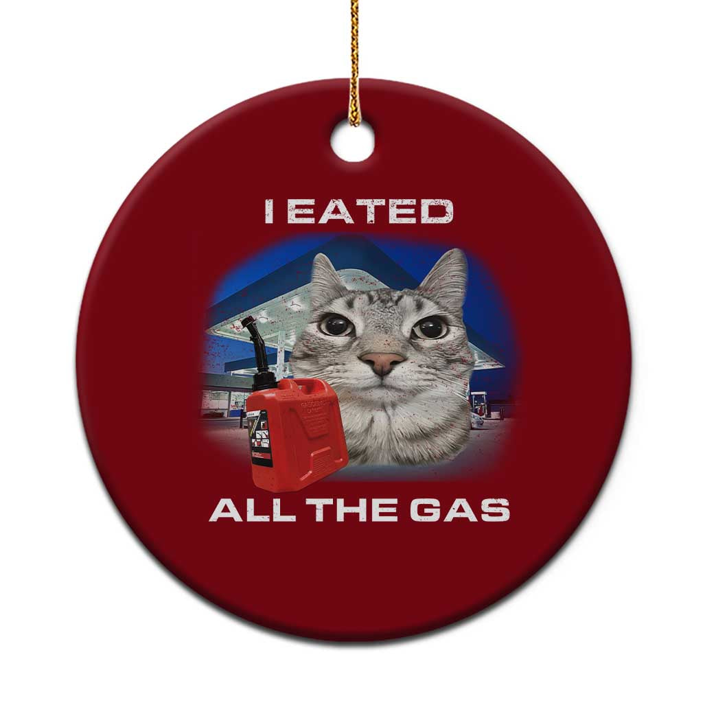 Sarcastic Cat Meme Ceramic Ornament Funny Retro I Eated All The Gas Gen Z Humor - Wonder Print Shop