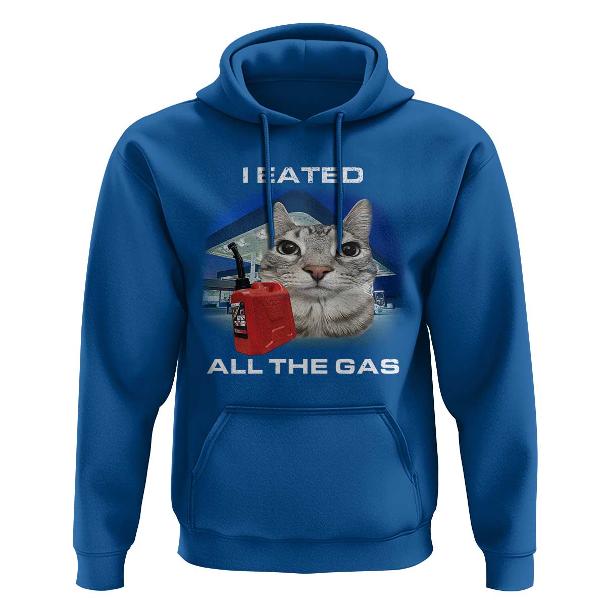 Sarcastic Cat Meme Hoodie Funny Retro I Eated All The Gas Gen Z Humor - Wonder Print Shop