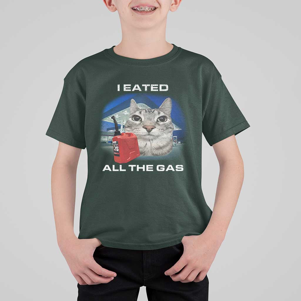 Sarcastic Cat Meme T Shirt For Kid Funny Retro I Eated All The Gas Gen Z Humor - Wonder Print Shop