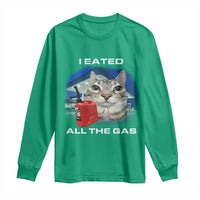 Sarcastic Cat Meme Long Sleeve Shirt Funny Retro I Eated All The Gas Gen Z Humor - Wonder Print Shop