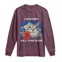 Sarcastic Cat Meme Long Sleeve Shirt Funny Retro I Eated All The Gas Gen Z Humor - Wonder Print Shop
