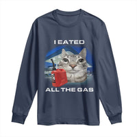 Sarcastic Cat Meme Long Sleeve Shirt Funny Retro I Eated All The Gas Gen Z Humor - Wonder Print Shop