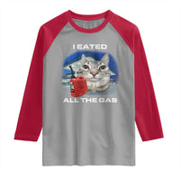 Sarcastic Cat Meme Raglan Shirt Funny Retro I Eated All The Gas Gen Z Humor - Wonder Print Shop