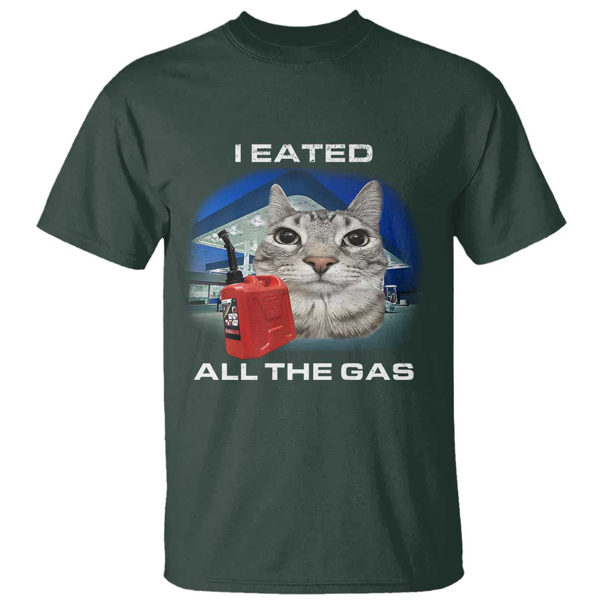 Sarcastic Cat Meme T Shirt Funny Retro I Eated All The Gas Gen Z Humor - Wonder Print Shop