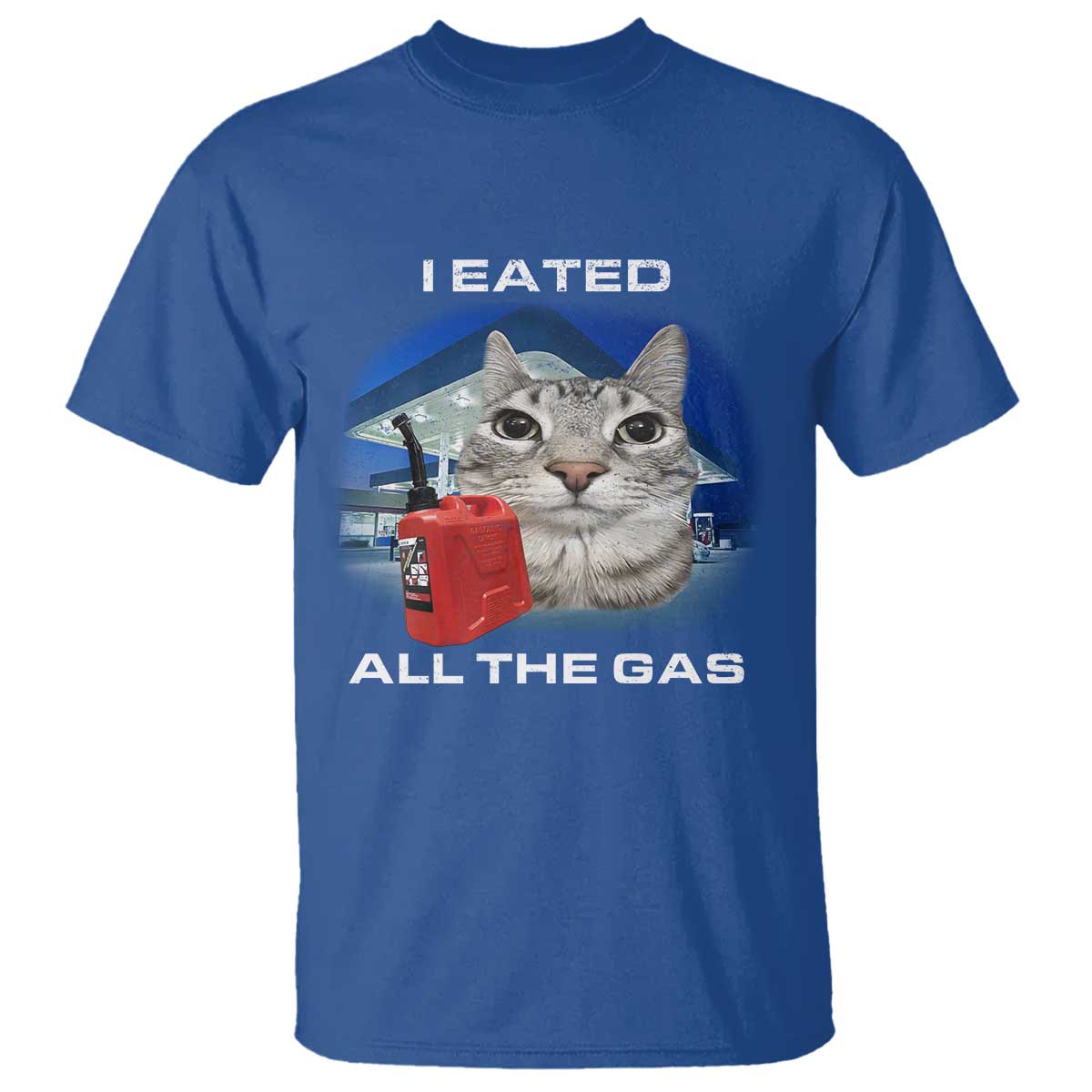 Sarcastic Cat Meme T Shirt Funny Retro I Eated All The Gas Gen Z Humor - Wonder Print Shop