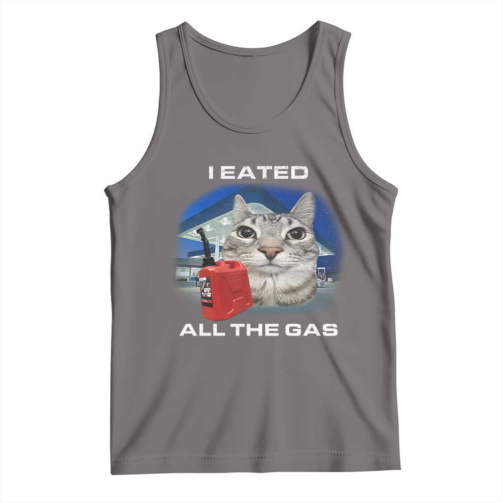 Sarcastic Cat Meme Tank Top Funny Retro I Eated All The Gas Gen Z Humor - Wonder Print Shop