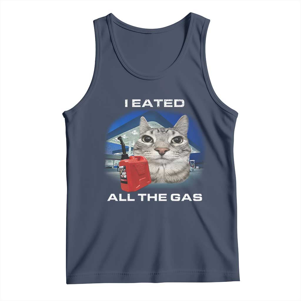 Sarcastic Cat Meme Tank Top Funny Retro I Eated All The Gas Gen Z Humor - Wonder Print Shop