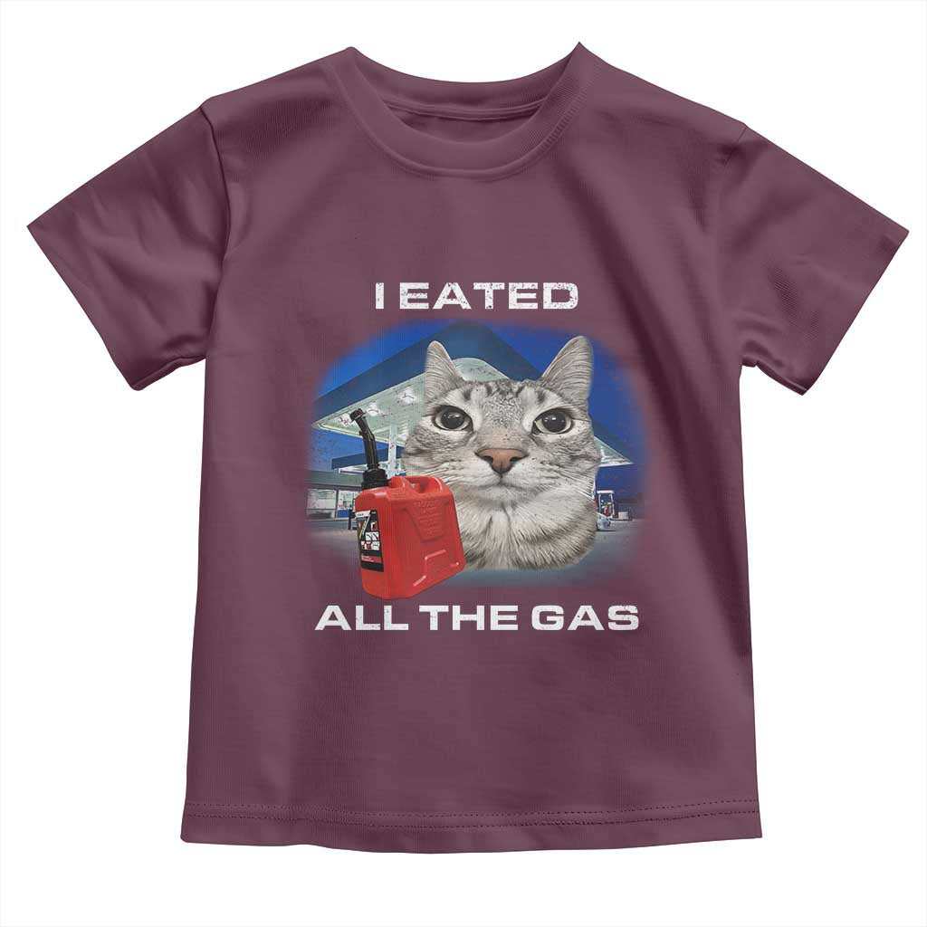Sarcastic Cat Meme Toddler T Shirt Funny Retro I Eated All The Gas Gen Z Humor - Wonder Print Shop