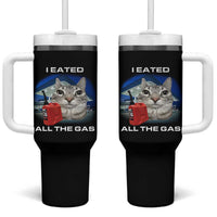 Sarcastic Cat Meme Tumbler With Handle Funny Retro I Eated All The Gas Gen Z Humor - Wonder Print Shop