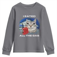 Sarcastic Cat Meme Youth Sweatshirt Funny Retro I Eated All The Gas Gen Z Humor - Wonder Print Shop