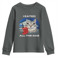 Sarcastic Cat Meme Youth Sweatshirt Funny Retro I Eated All The Gas Gen Z Humor - Wonder Print Shop