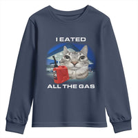 Sarcastic Cat Meme Youth Sweatshirt Funny Retro I Eated All The Gas Gen Z Humor - Wonder Print Shop
