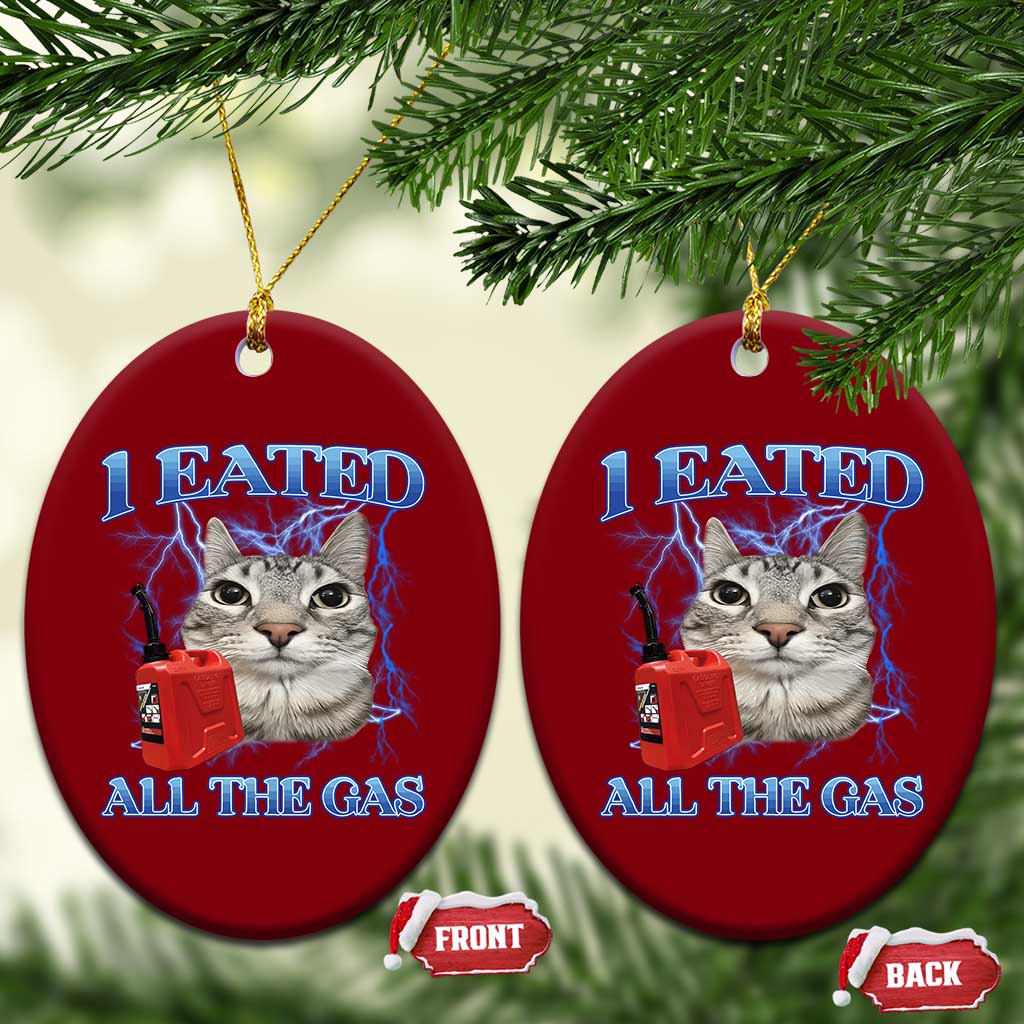 Sarcastic Cat Meme Ceramic Ornament I Eated All The Gas Gen Z Humor Bootleg - Wonder Print Shop
