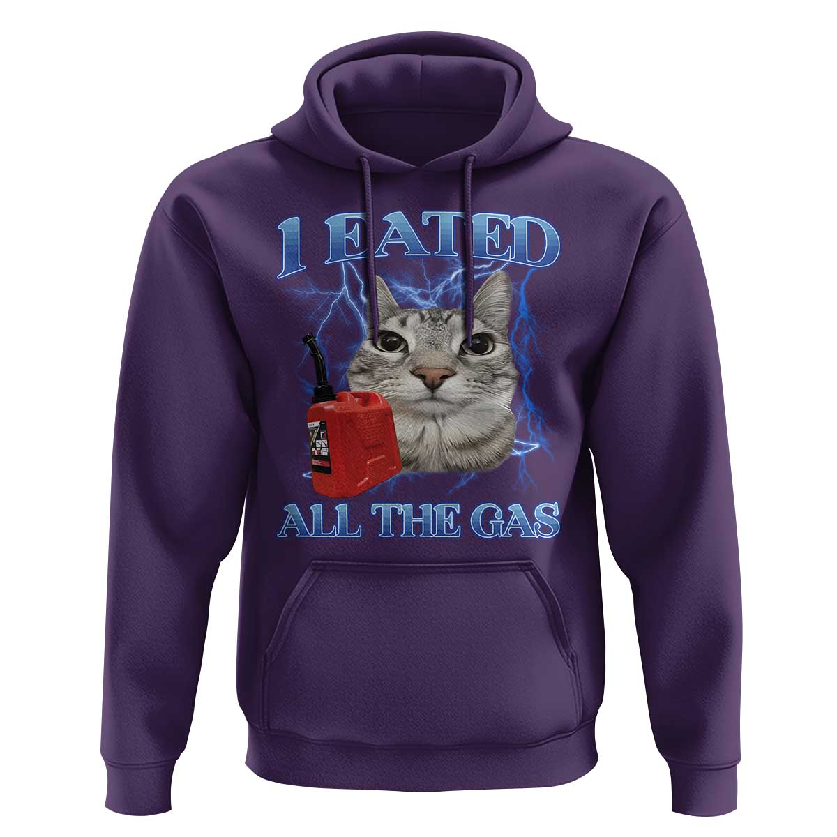 Sarcastic Cat Meme Hoodie I Eated All The Gas Gen Z Humor Bootleg - Wonder Print Shop