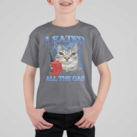 Sarcastic Cat Meme T Shirt For Kid I Eated All The Gas Gen Z Humor Bootleg - Wonder Print Shop