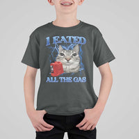 Sarcastic Cat Meme T Shirt For Kid I Eated All The Gas Gen Z Humor Bootleg - Wonder Print Shop