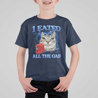 Sarcastic Cat Meme T Shirt For Kid I Eated All The Gas Gen Z Humor Bootleg - Wonder Print Shop