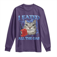 Sarcastic Cat Meme Long Sleeve Shirt I Eated All The Gas Gen Z Humor Bootleg - Wonder Print Shop