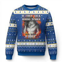 Funny Alpha Wolf Hanukkah Ugly Sweater Meme If They Talk Behind Your Back Fart Bootleg - Wonder Print Shop