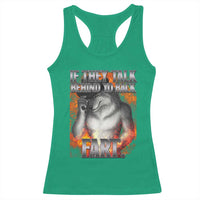 Funny Alpha Wolf Racerback Tank Top Meme If They Talk Behind Your Back Fart Bootleg - Wonder Print Shop