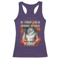 Funny Alpha Wolf Racerback Tank Top Meme If They Talk Behind Your Back Fart Bootleg - Wonder Print Shop