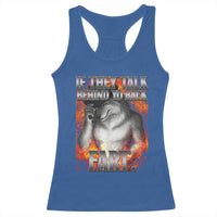 Funny Alpha Wolf Racerback Tank Top Meme If They Talk Behind Your Back Fart Bootleg - Wonder Print Shop