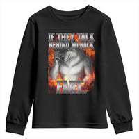 Funny Alpha Wolf Youth Sweatshirt Meme If They Talk Behind Your Back Fart Bootleg - Wonder Print Shop