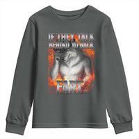 Funny Alpha Wolf Youth Sweatshirt Meme If They Talk Behind Your Back Fart Bootleg - Wonder Print Shop