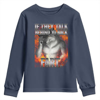 Funny Alpha Wolf Youth Sweatshirt Meme If They Talk Behind Your Back Fart Bootleg - Wonder Print Shop