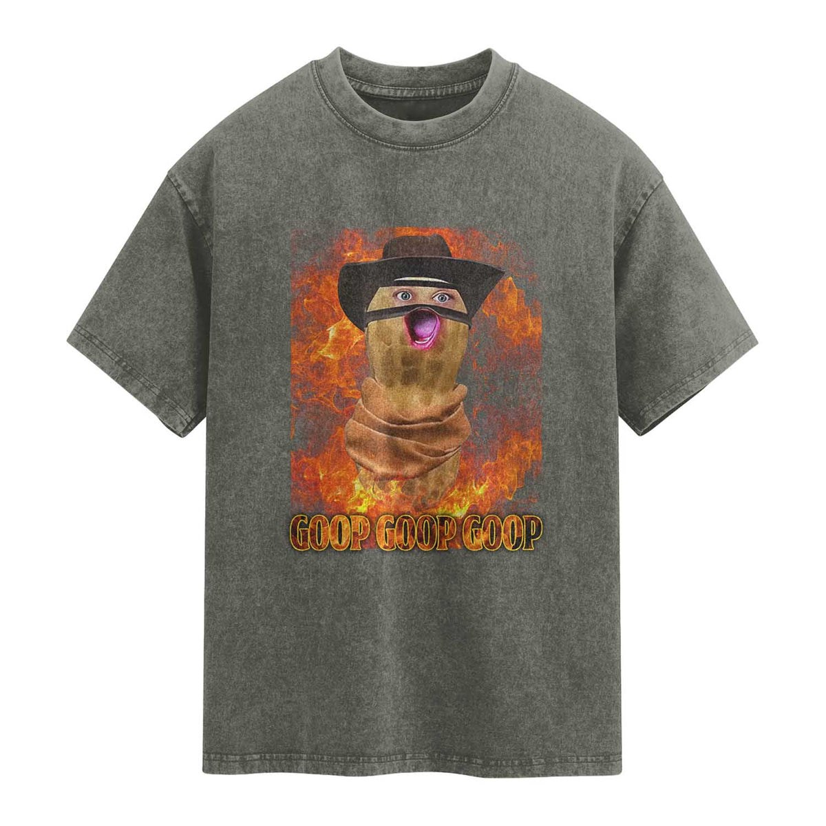 Peanut Goop Meme Washed Cotton T-Shirt Funny Bungulator
