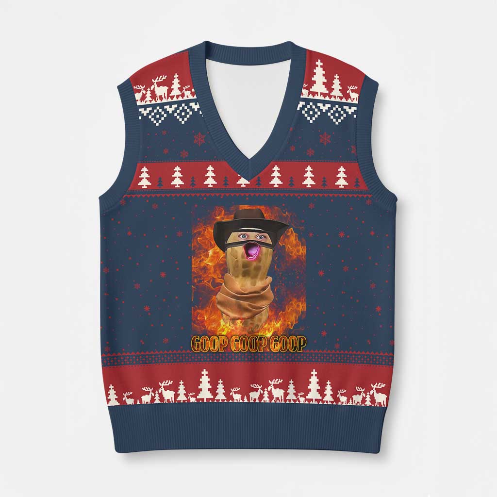 Peanut Goop Meme V-Neck Knit Sweater Vest Funny Bungulator - Wonder Print Shop