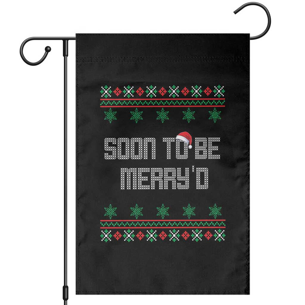 Soon To Be Merry'd Christmas Garden Flag Engaged Couple Matching - Wonder Print Shop