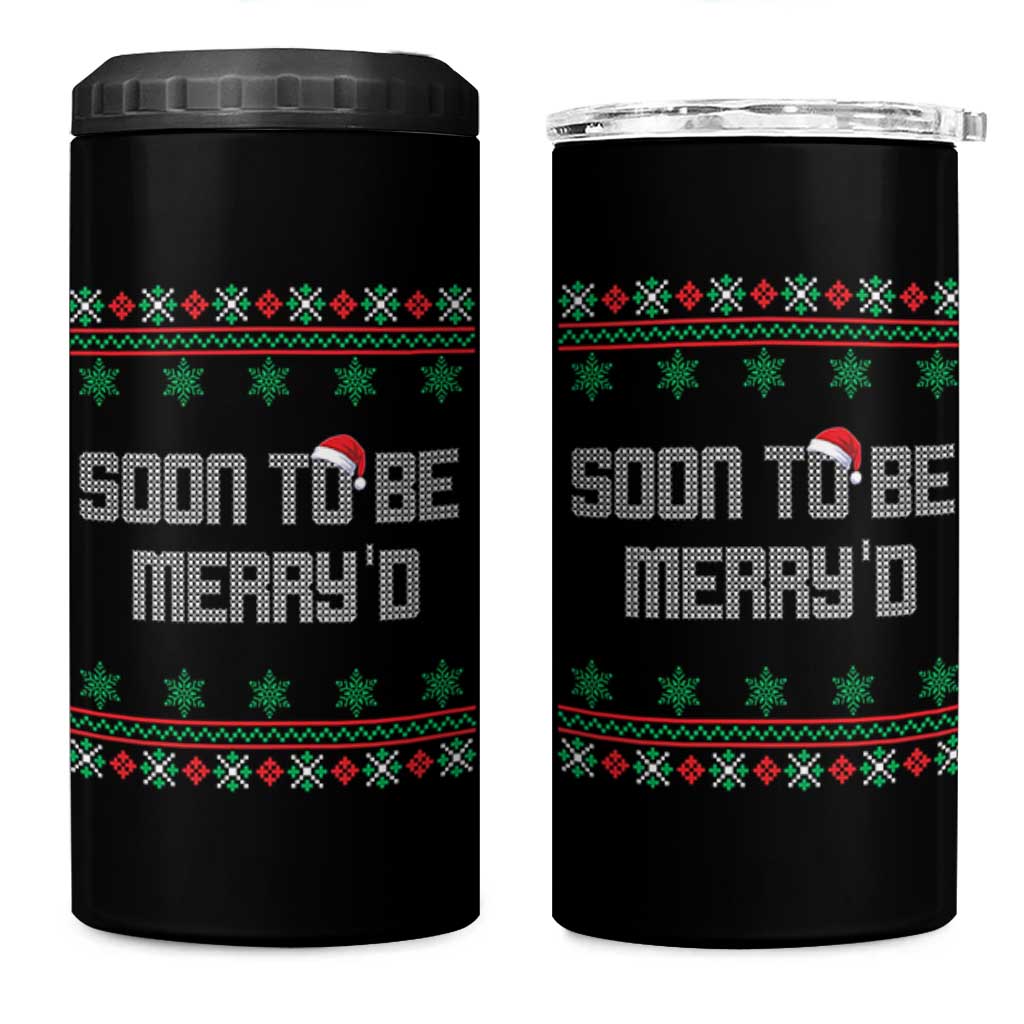 Soon To Be Merry'd Christmas 4 in 1 Can Cooler Tumbler Engaged Couple Matching - Wonder Print Shop