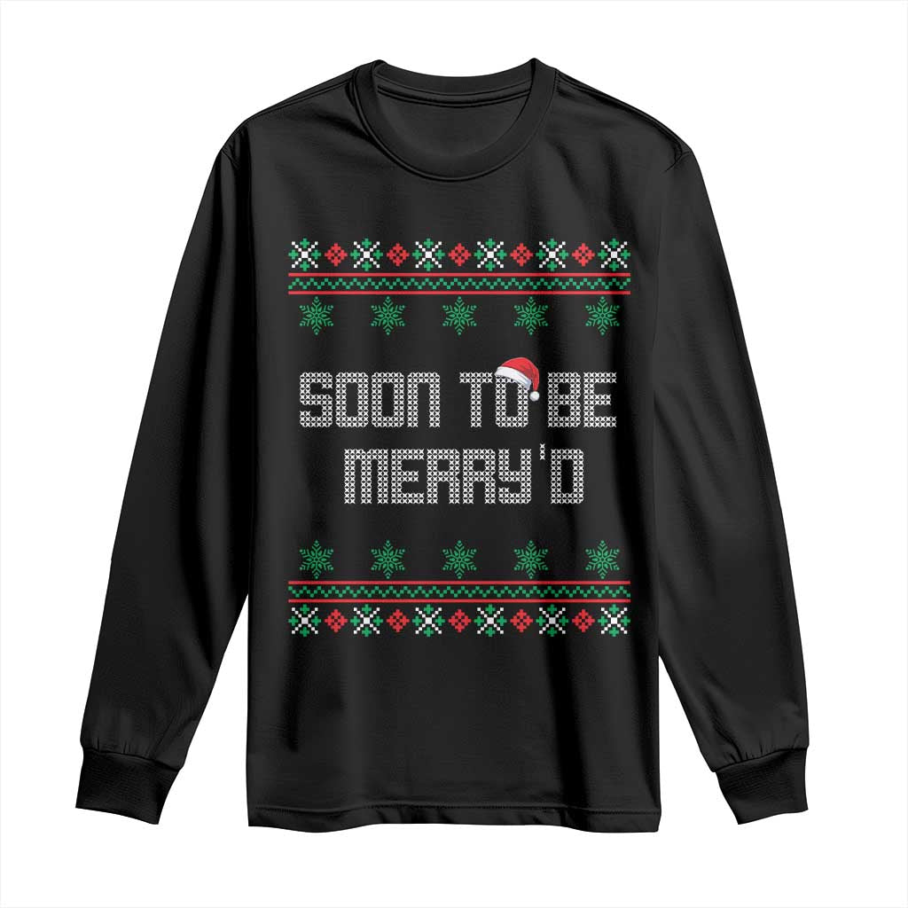 Soon To Be Merry'd Christmas Long Sleeve Shirt Engaged Couple Matching - Wonder Print Shop