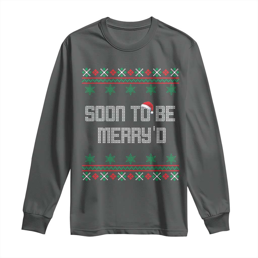 Soon To Be Merry'd Christmas Long Sleeve Shirt Engaged Couple Matching - Wonder Print Shop