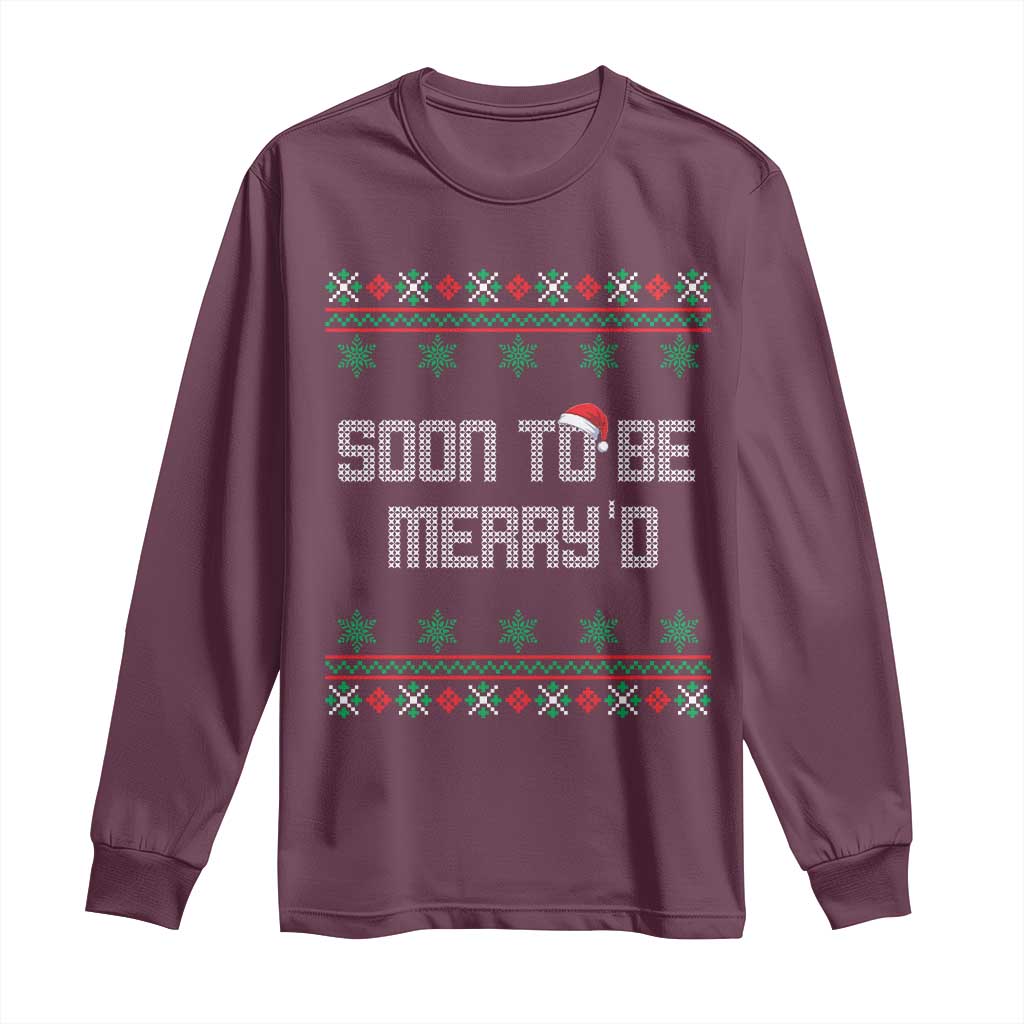Soon To Be Merry'd Christmas Long Sleeve Shirt Engaged Couple Matching - Wonder Print Shop