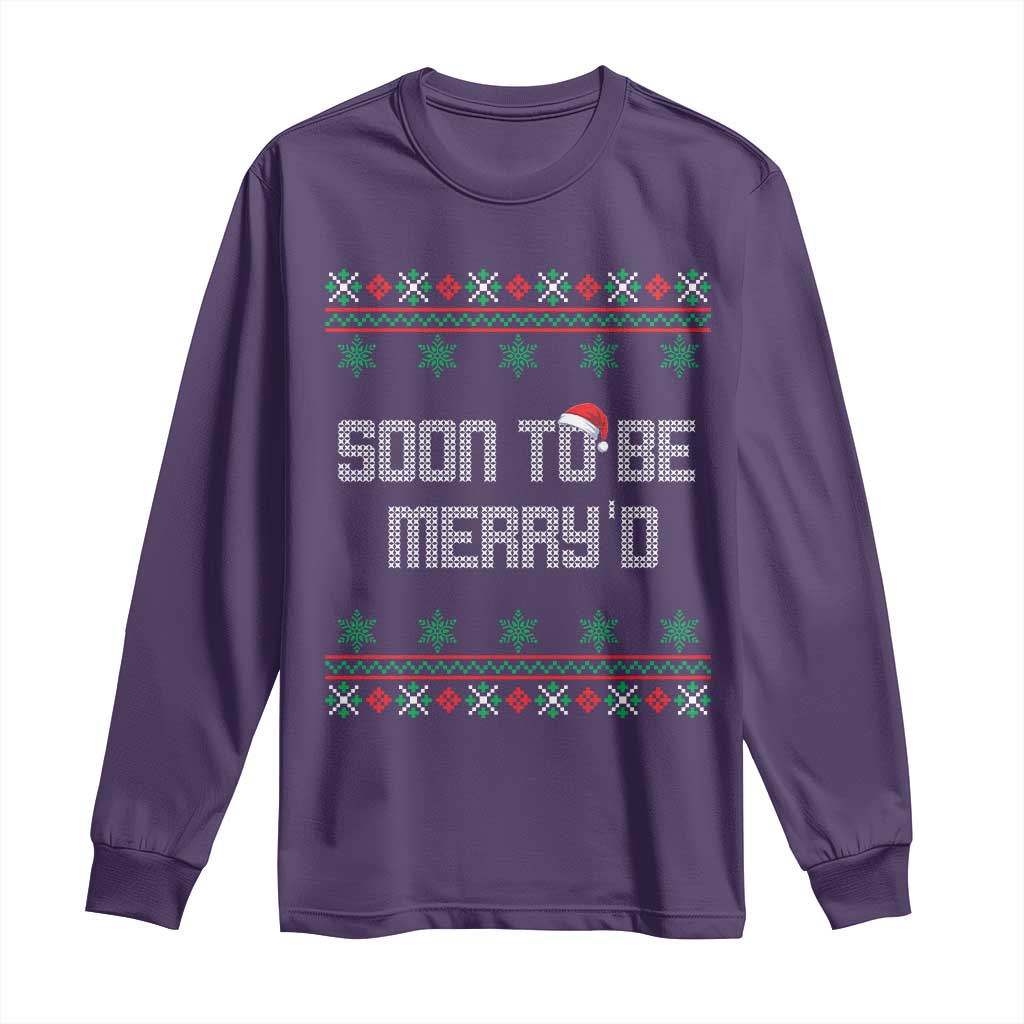 Soon To Be Merry'd Christmas Long Sleeve Shirt Engaged Couple Matching - Wonder Print Shop