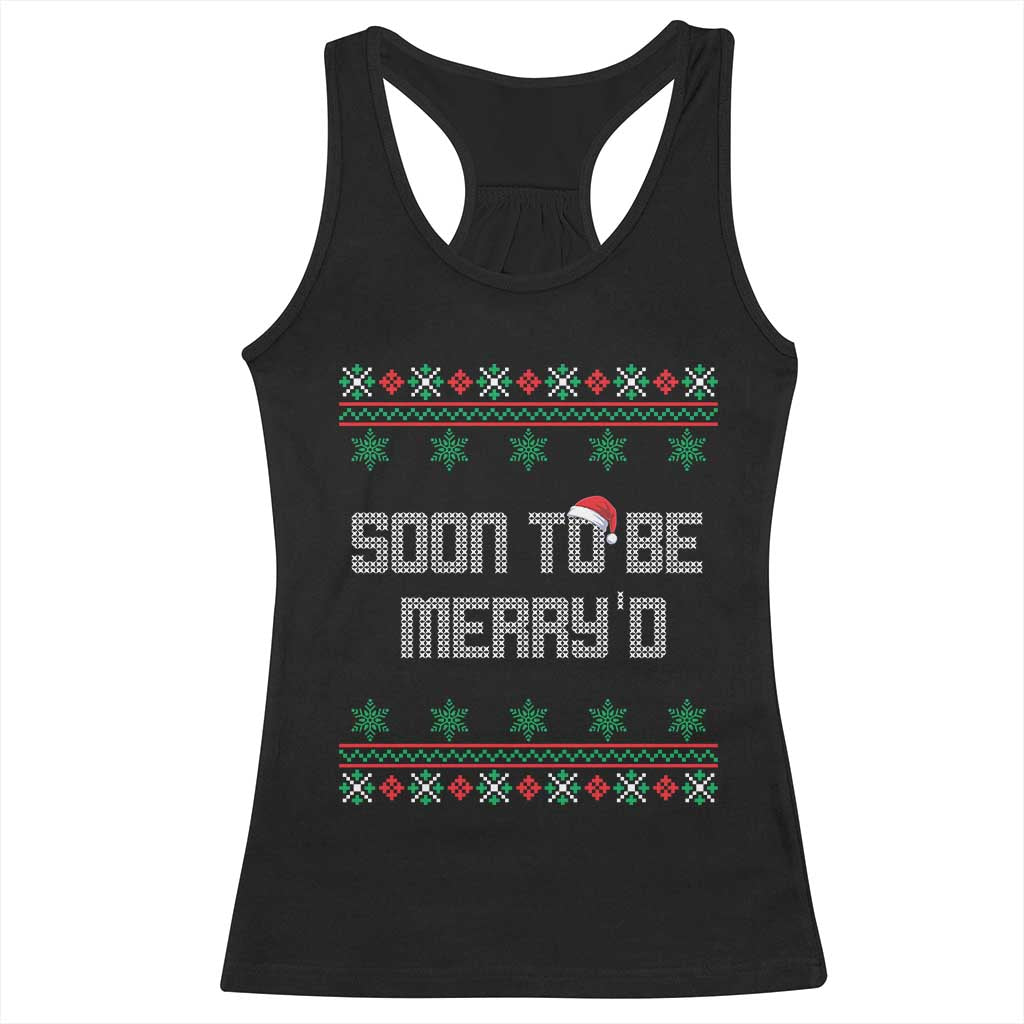 Soon To Be Merry'd Christmas Racerback Tank Top Engaged Couple Matching - Wonder Print Shop
