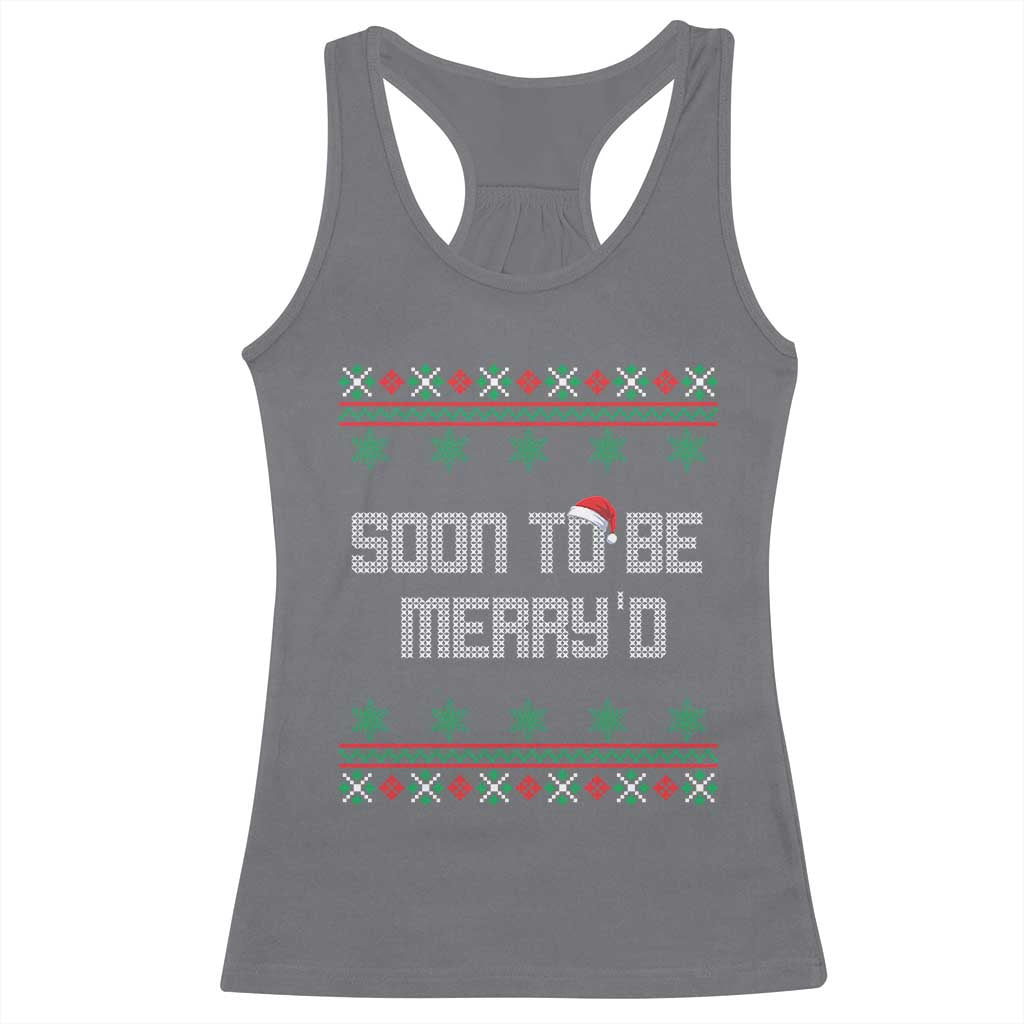 Soon To Be Merry'd Christmas Racerback Tank Top Engaged Couple Matching - Wonder Print Shop