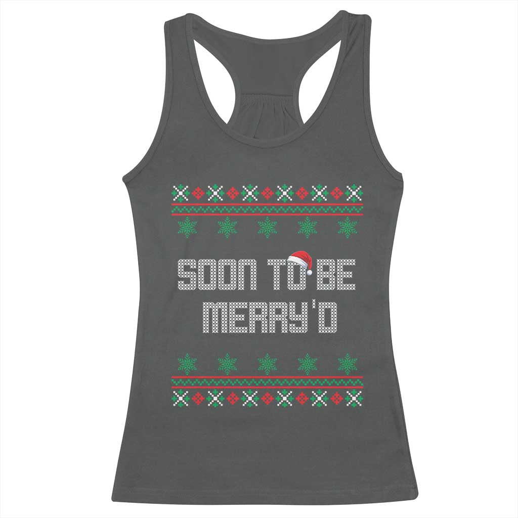 Soon To Be Merry'd Christmas Racerback Tank Top Engaged Couple Matching - Wonder Print Shop