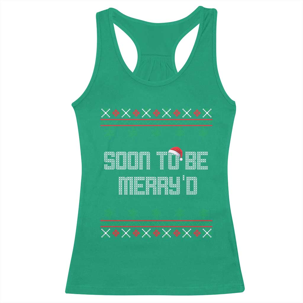 Soon To Be Merry'd Christmas Racerback Tank Top Engaged Couple Matching - Wonder Print Shop