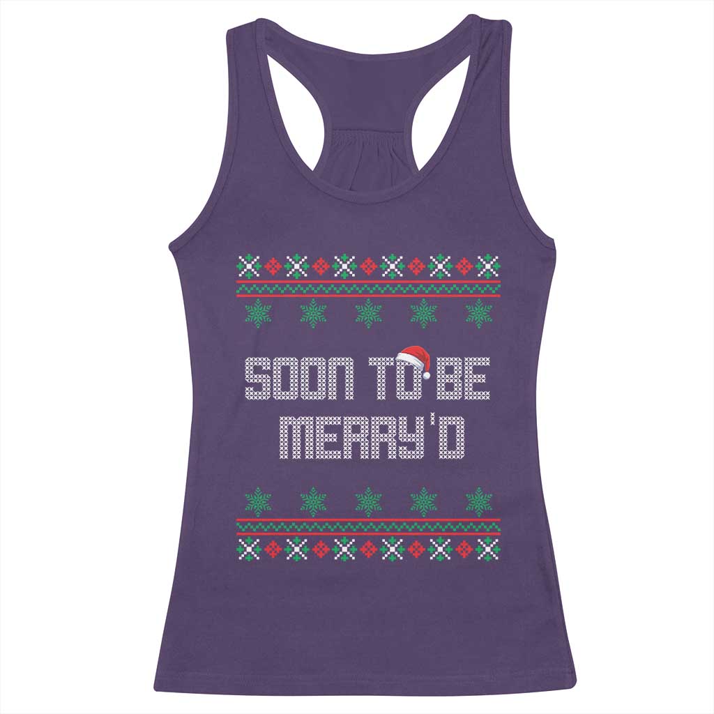 Soon To Be Merry'd Christmas Racerback Tank Top Engaged Couple Matching - Wonder Print Shop