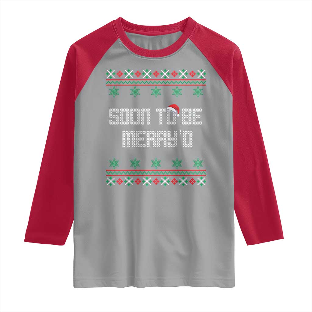 Soon To Be Merry'd Christmas Raglan Shirt Engaged Couple Matching - Wonder Print Shop