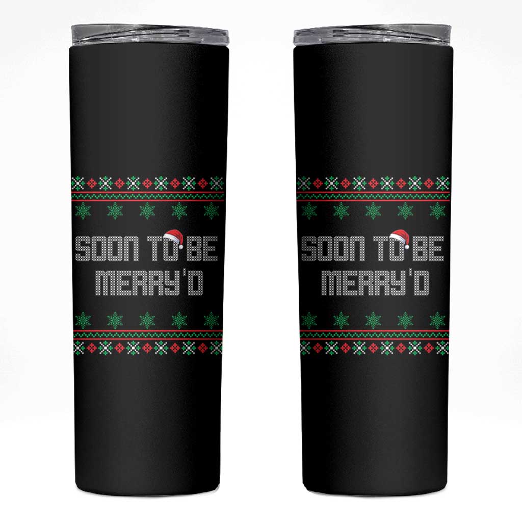 Soon To Be Merry'd Christmas Skinny Tumbler Engaged Couple Matching - Wonder Print Shop