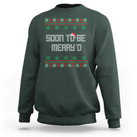 Soon To Be Merry'd Christmas Sweatshirt Engaged Couple Matching - Wonder Print Shop