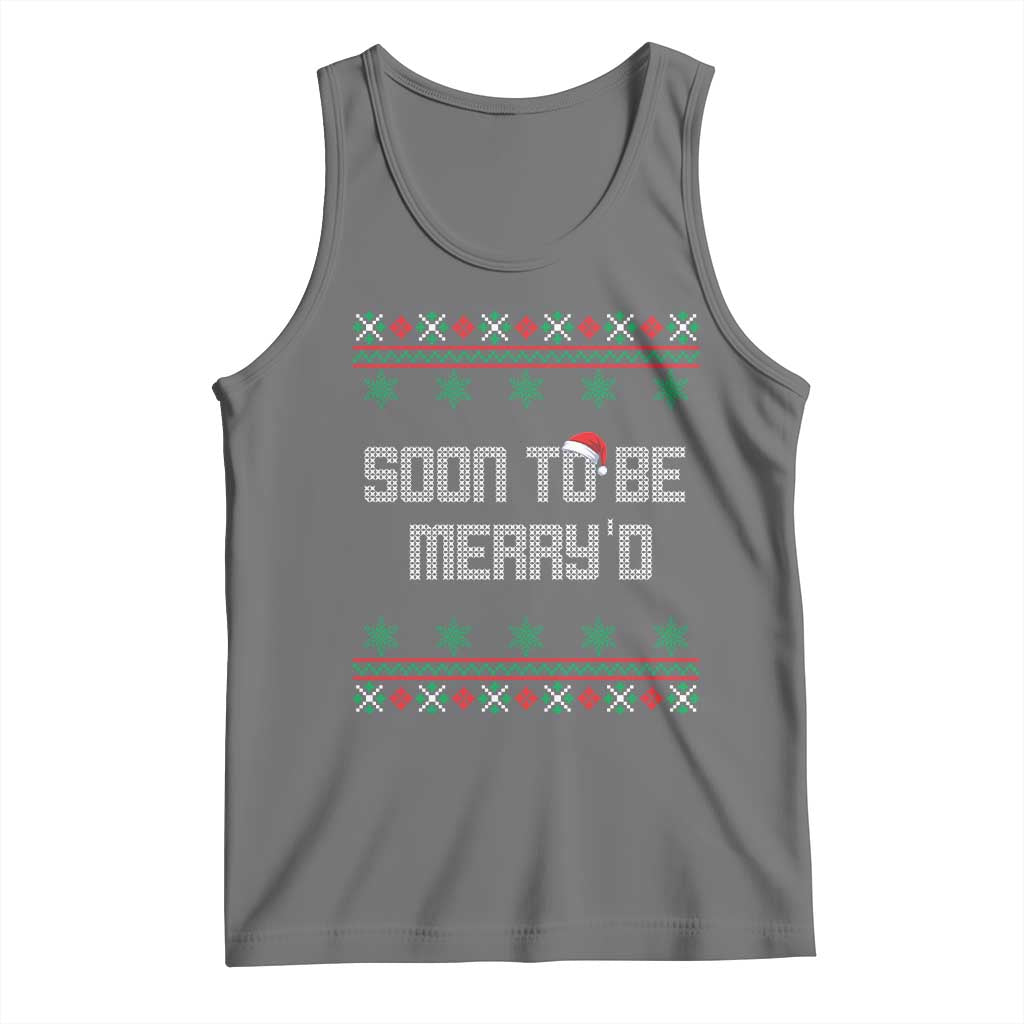 Soon To Be Merry'd Christmas Tank Top Engaged Couple Matching - Wonder Print Shop
