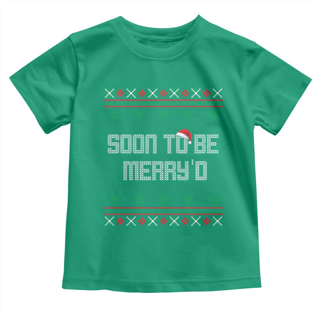 Soon To Be Merry'd Christmas Toddler T Shirt Engaged Couple Matching - Wonder Print Shop