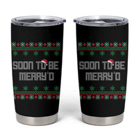 Soon To Be Merry'd Christmas Tumbler Cup Engaged Couple Matching - Wonder Print Shop