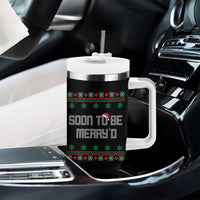 Soon To Be Merry'd Christmas Tumbler With Handle Engaged Couple Matching - Wonder Print Shop
